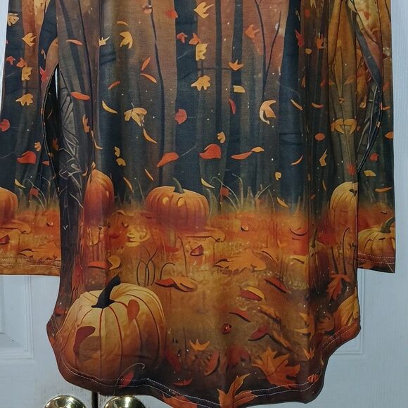 Fall Pumkin Fall Halloween long sleeve tunic Sz L NWOT - Picture 2 of 8